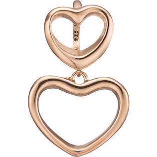 Christina rosa forgyldt sølv Open Love Dobbelt open hjerte hænger, model 610-R62 køb det billigst hos Guldsmykket.dk her